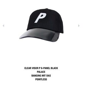 PALACE Black Cap with Clear Visor P 6-Panel